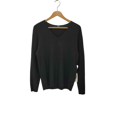 ユニクロ UNIQLO CASHMERE 100% 3DカシミヤVネックセーター レディース JPN:L