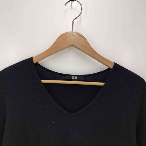 ユニクロ UNIQLO CASHMERE 100% 3DカシミヤVネックセーター レディース JPN:L