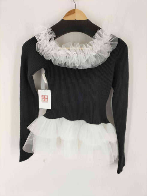 MUTED Asymmetry Tulle Knit Top レディース FREE