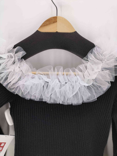 MUTED Asymmetry Tulle Knit Top レディース FREE