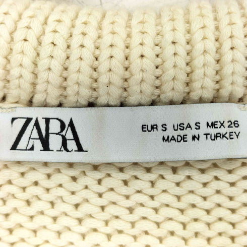 ザラ ZARA クロップド丈ニットポロシャツ レディース import:S