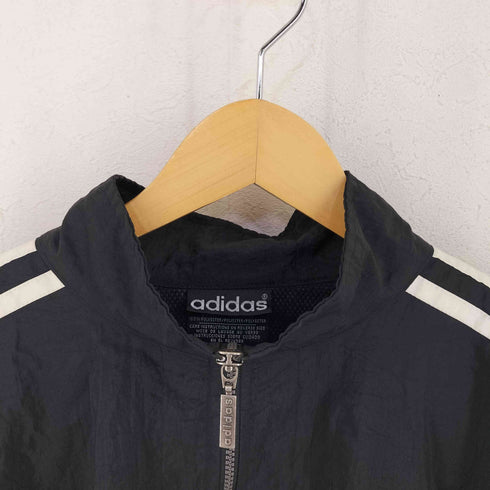 アディダス adidas 80-90s 黒タグ ハーフジップナイロンジャケット メンズ XL