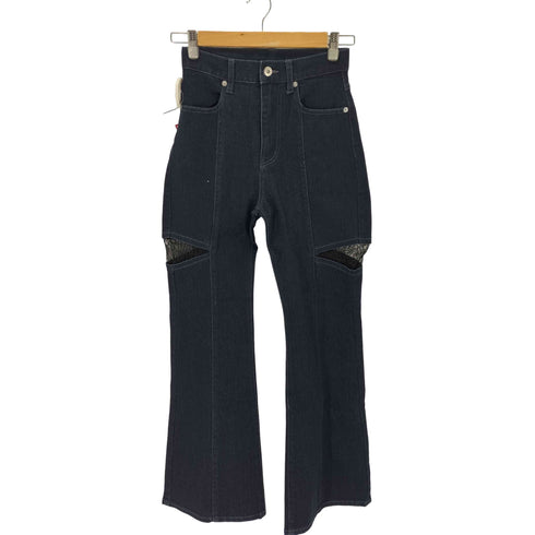 マーキュリーデュオ MERCURYDUO レーストリミングカットアウトデニムパンツ レディース JPN:M