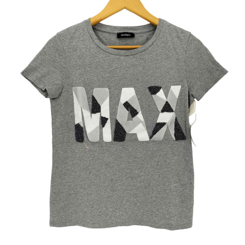 マックスアンドコー MAX&CO. ビジュー ロゴプリント クルーネック 半袖Tシャツ レディース import:M