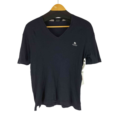 バーバリーブラックレーベル BURBERRY BLACK LABEL ロゴプリント Vネック S/S カットソー メンズ JPN:2