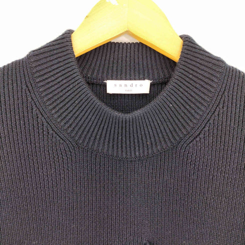 サンドロパリ sandro PARIS フロントポケット モックネック ウールアクリルニット レディース import:XS
