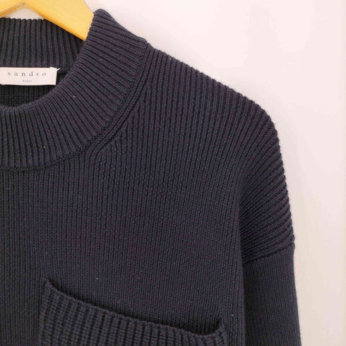 サンドロパリ sandro PARIS フロントポケット モックネック ウールアクリルニット レディース import:XS