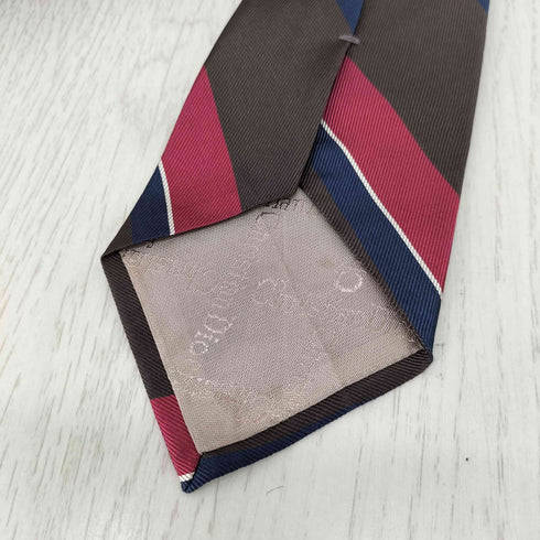 クリスチャンディオール Christian Dior USA製 シルク ストライプネクタイ メンズ