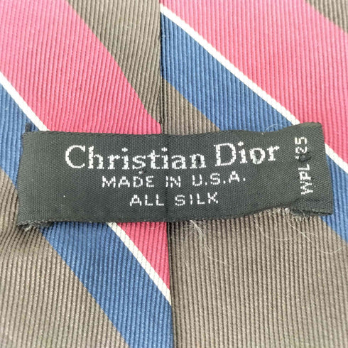 クリスチャンディオール Christian Dior USA製 シルク ストライプネクタイ メンズ
