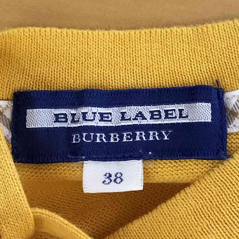 バーバリーブルーレーベル BURBERRY BLUE LABEL 襟ノバチェック ロゴ刺繍 Q/S ニット セーター レディース JPN:38