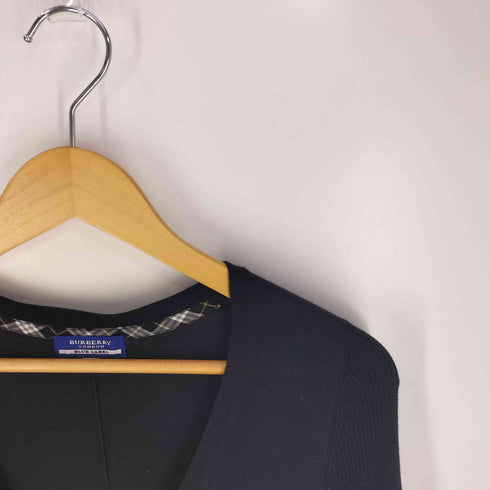 バーバリーブルーレーベル BURBERRY BLUE LABEL 襟ノバチェック ロゴ刺繍 ティアード カーディガン レディース EUR:38