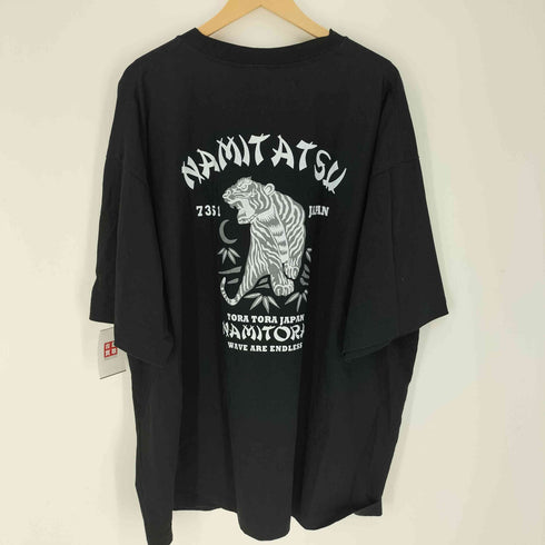 NAMITATSU ロゴ刺繍 バックプリント クルーネック S/S Tシャツ メンズ 4XL