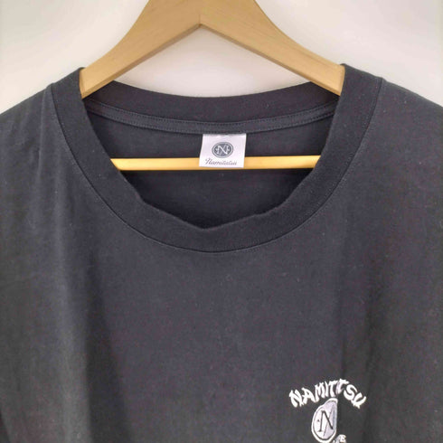 NAMITATSU ロゴ刺繍 バックプリント クルーネック S/S Tシャツ メンズ 4XL