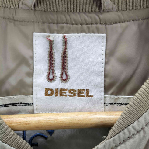 ディーゼル DIESEL 90-00S OLD ピッグスキン 異素材 切り替え カーブ スイッチング コットン ライダース ジャケット ベル型 TALON ジップ Y2K メンズ XS-S