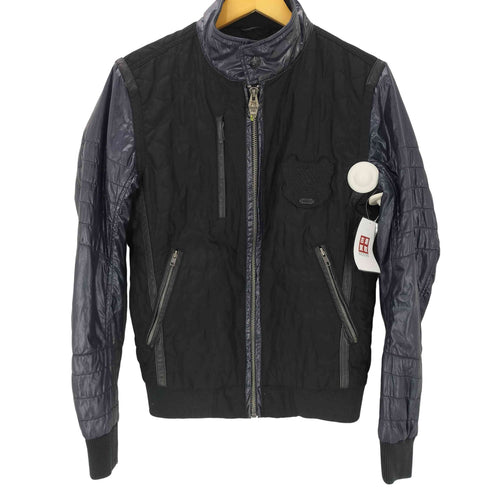 ディーゼル DIESEL 90-00S OLD 78 IND. エンブレム パッチ スイッチング シャイニー アーム 凹凸 ハニカム キルティング ボンバー ジャケット ブルゾン Y2K メンズ import:S