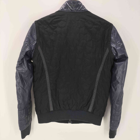 ディーゼル DIESEL 90-00S OLD 78 IND. エンブレム パッチ スイッチング シャイニー アーム 凹凸 ハニカム キルティング ボンバー ジャケット ブルゾン Y2K メンズ import:S