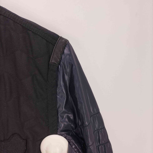 ディーゼル DIESEL 90-00S OLD 78 IND. エンブレム パッチ スイッチング シャイニー アーム 凹凸 ハニカム キルティング ボンバー ジャケット ブルゾン Y2K メンズ import:S
