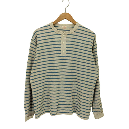 ヘルスニット Healthknit ヘンリーネック ボーダー サーマルtシャツ メンズ JPN:M