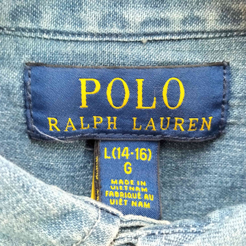 ポロラルフローレン POLO RALPH LAUREN スモールポニー刺繍 ボタンダウン デニム長袖シャツ メンズ JPN:L