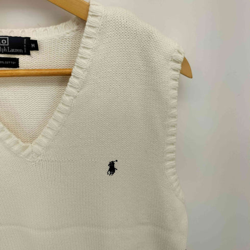 ポロバイラルフローレン Polo by RALPH LAUREN 90S ワンポイント ポニー刺繍 コットン ベスト メンズ import:M