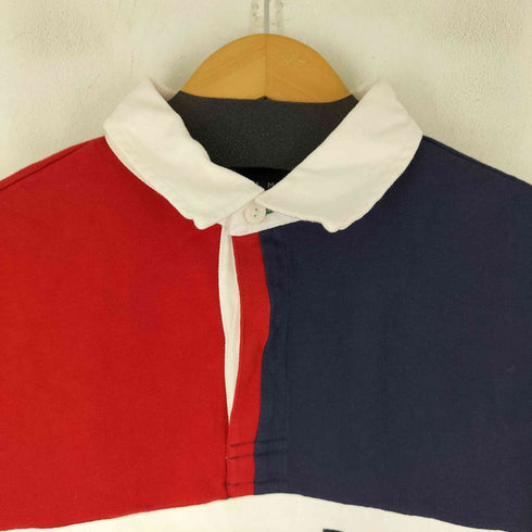 トミージーンズ tommy jeans ロゴ刺繍 マルチカラー L/S ポロシャツ メンズ import:L