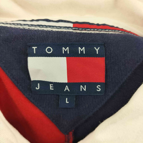トミージーンズ tommy jeans ロゴ刺繍 マルチカラー L/S ポロシャツ メンズ import:L