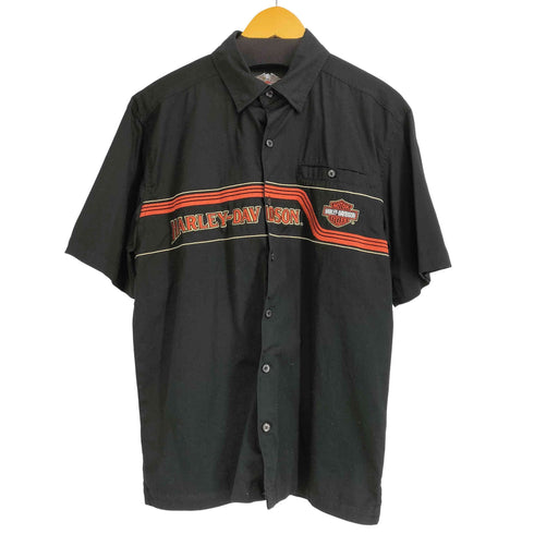 ハーレーダビッドソン HARLEY-DAVIDSON 00S ロゴ刺繍 S/S ワークシャツ メンズ