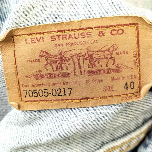 リーバイス Levis 90s 94年製造 USA製 ボタン裏刻印527 70505-0217 4th デニムトラッカージャケット メンズ 40