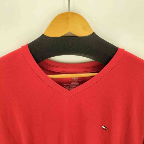 トミーヒルフィガー TOMMY HILFIGER 刺繍コットンvネックTシャツ メンズ import:XL