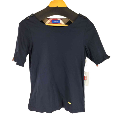 バーバリーブルーレーベル BURBERRY BLUE LABEL 袖チェック柄切替 S/S カットソー レディース DE:38