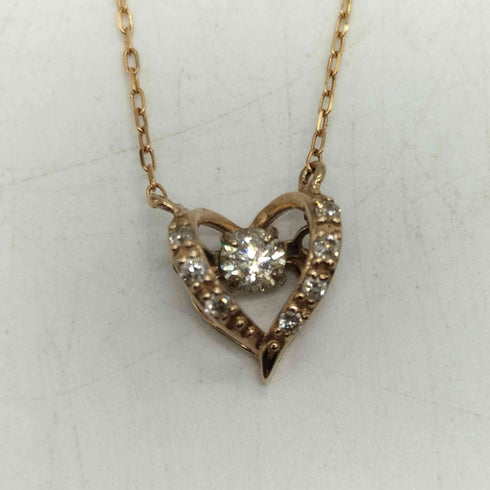 Samantha Tiara K18 ST PCT002357 刻印 ダンシングストーン ダイヤ ハート ネックレス レディース