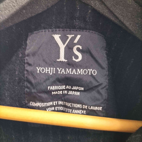 ワイズ Ys ラメ糸 レーヨン混 ウール ダブル ストライプ Pコート ジャケット レディース JPN:1