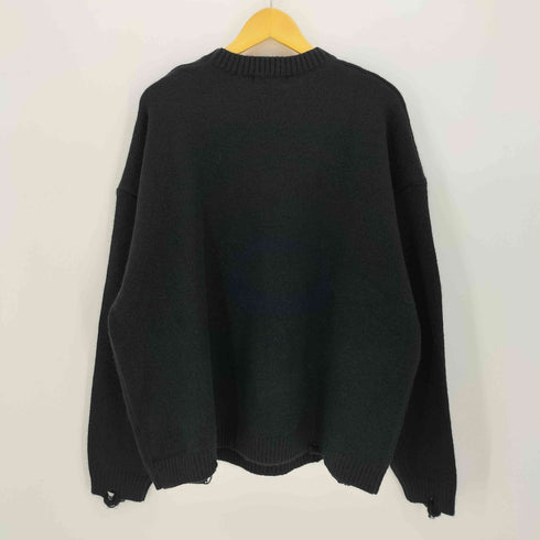 HOODHOOD エイリアンダメージニットアイボリー メンズ 2