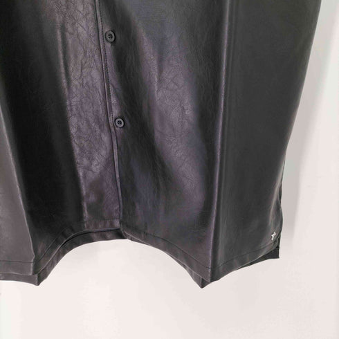 ラストネスト LAST NEST 25SS Leather Switching S/S Shirts フェイクレザー スイッチング 半袖 シャツ メンズ JPN:L