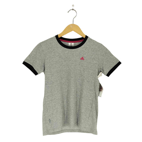 アディダス adidas パフォーマンスロゴ刺繍リンガーTシャツ レディース M