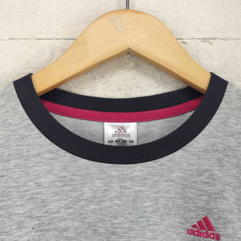 アディダス adidas パフォーマンスロゴ刺繍リンガーTシャツ レディース M