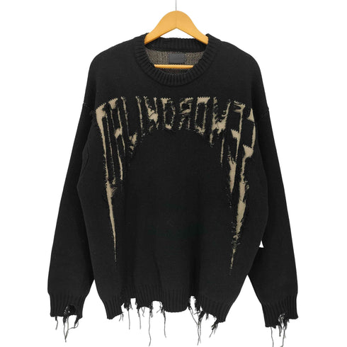 ダンケシェーン Danke Schon DAMAGE KNIT CREWNECK PALINDROMES メンズ import:L