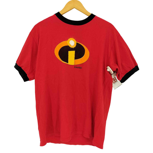 00s キャラクター ロゴ プリント リンガーTシャツ メンズ import:L