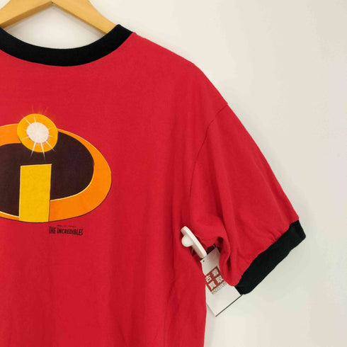 00s キャラクター ロゴ プリント リンガーTシャツ メンズ import:L