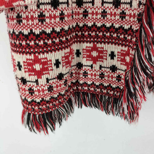 ザラ ZARA ネイティブ ジャガード フリンジガウンコート レディース import:M