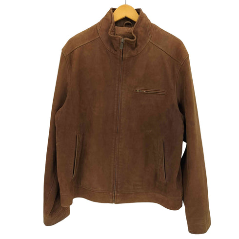 トミーヒルフィガー TOMMY HILFIGER スエード レザー ジップアップ ジャケット メンズ import:L