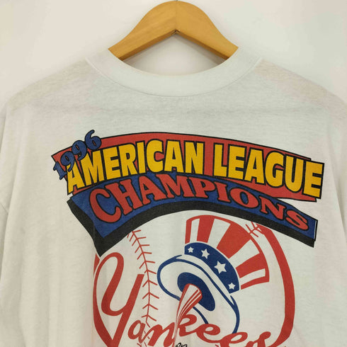 90sUSA製 FRUIT OF THE LOOM ボディ MLB 1996 AMERICAN LEAGUE CHAMPIONS Tシャツ 袖&裾 シングルステッチ メンズ import:XL