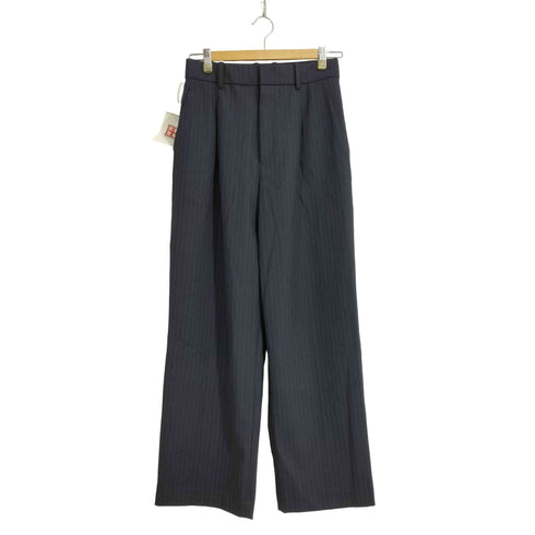 ユニクロ UNIQLO ストライプ タック ワイドパンツ レディース JPN:M