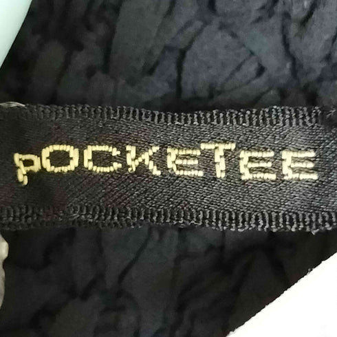 POCKE TEE ドット プリーツ S/S スタンドネック トップス レディース FREE