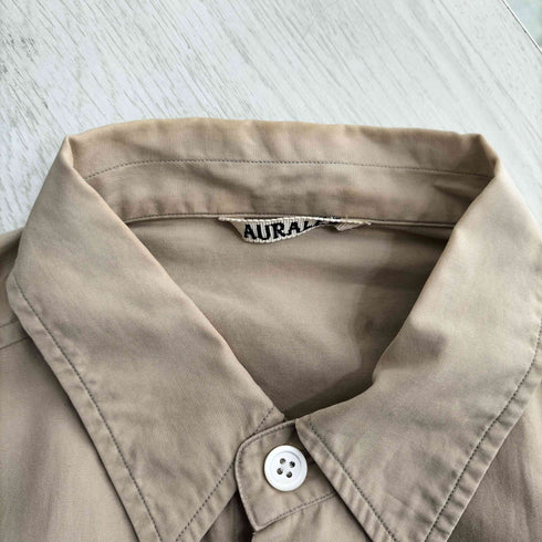 オーラリー AURALEE 18SS Washid Finx Twill Half Sleeved Big Shirts ウォッシュド フィンクス ツイル ハーフスリーブ シャツ メンズ JPN:3