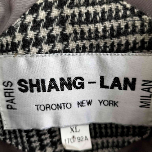 SHIANG-LAN 千鳥格子 レザーカラーブルゾン メンズ XL