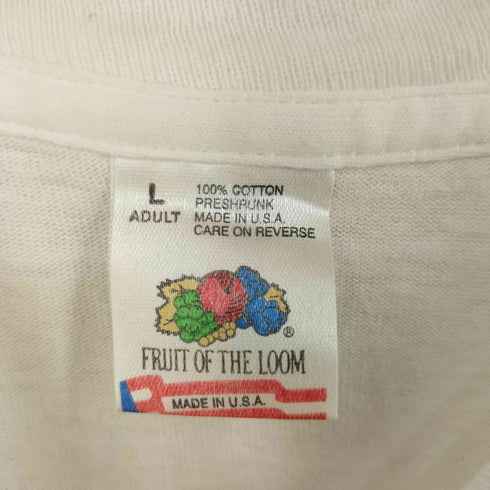 フルーツオブザルーム FRUIT OF THE LOOM 90S USA製 飲料メーカー ロゴ プリントTシャツ メンズ import:L