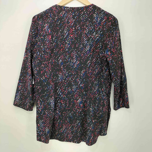 アルマーニエクスチェンジ ARMANI EXCHANGE 総柄 ピンタック ノーカラー ブラウス レディース import:M