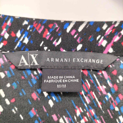 アルマーニエクスチェンジ ARMANI EXCHANGE 総柄 ピンタック ノーカラー ブラウス レディース import:M