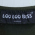 LOU LOU BESS PARIS ラインストーン 袖ドローコード 総柄プリント スリットネック ロングスリーブTシャツ y2k レディース